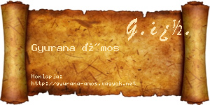 Gyurana Ámos névjegykártya